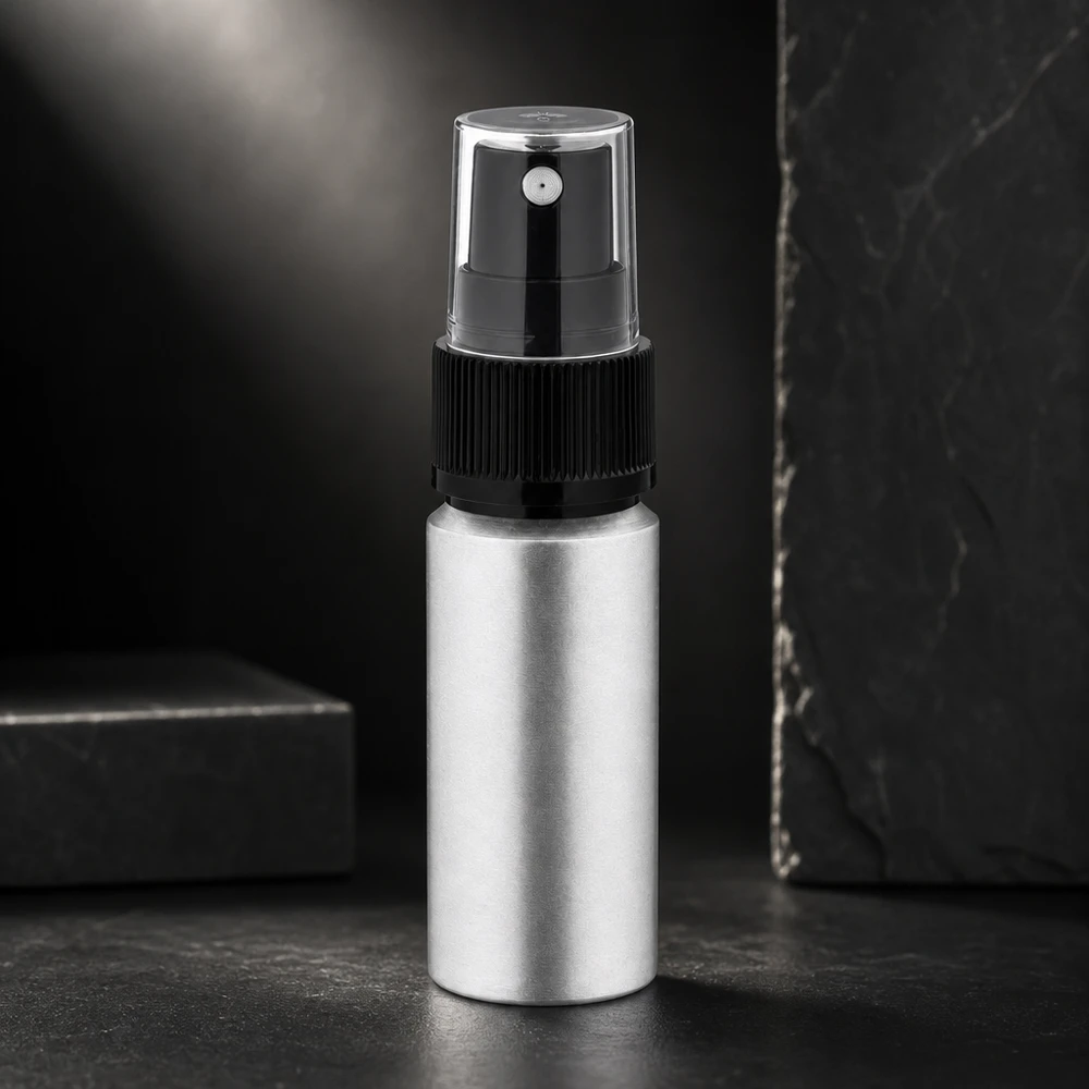 Bouteille en aluminium durable de 20 ml avec revêtement anticorrosion et tête de pulvérisation de précision
