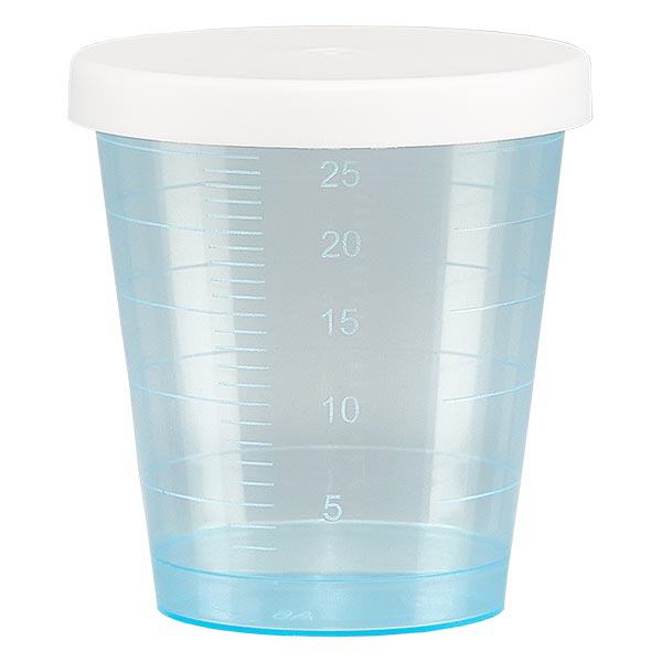 Gobelet à médicaments 30 ml + couvercle à déclic (gobelet pharmaceutique / verre à eau-de-vie) couleur : bleu Gobelet à médicaments 30 ml + couvercle à déclic (gobelet pharmaceutique / verre à eau-de-vie) couleur : bleu