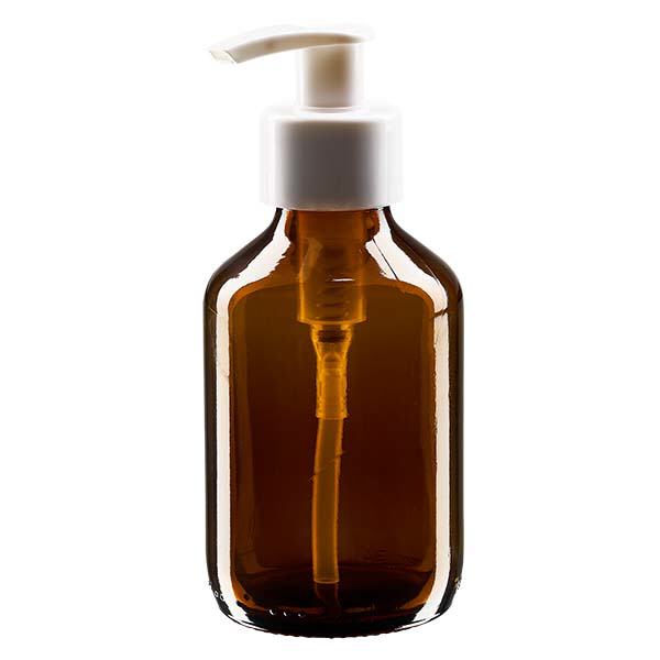 Flacon médical de 150 ml avec pompe doseuse blanche