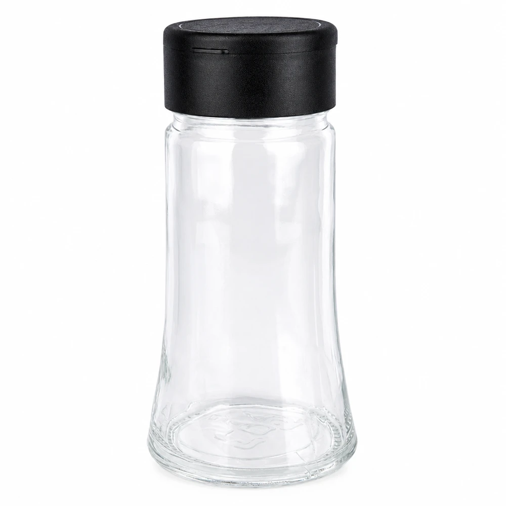 Pot à sel/épices 95 ml avec saupoudreuse, noir