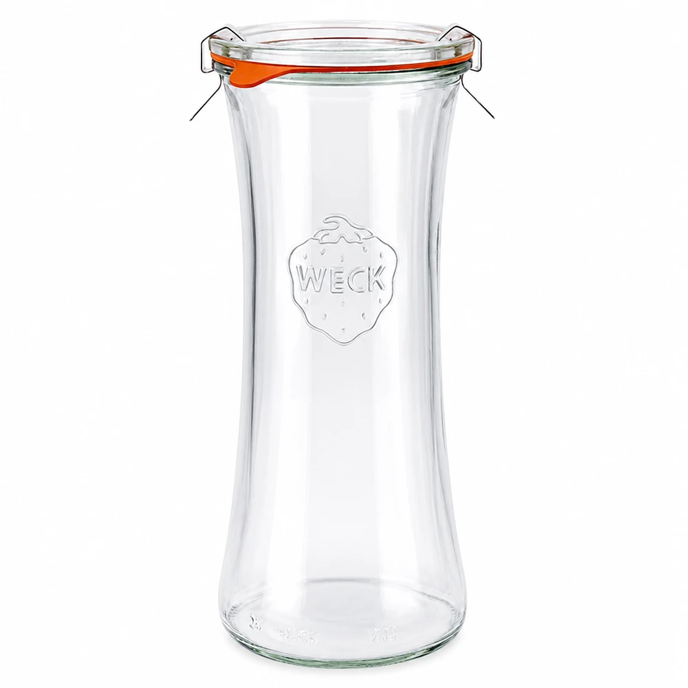 WECK Pot à délicatesse 700ml RR80 avec couvercle en verre et anneau en caoutchouc, bocal vide pour la conservation et le stockage