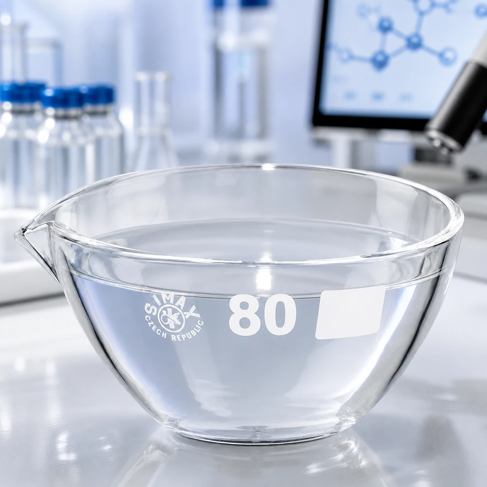Capsule d’évaporation 90 ml en verre borosilicate, avec bec verseur Verrerie de laboratoire robuste 90ml Cuvette d'évaporation en borosilicate avec bec verseur pratique pour l'utilisation en laboratoire