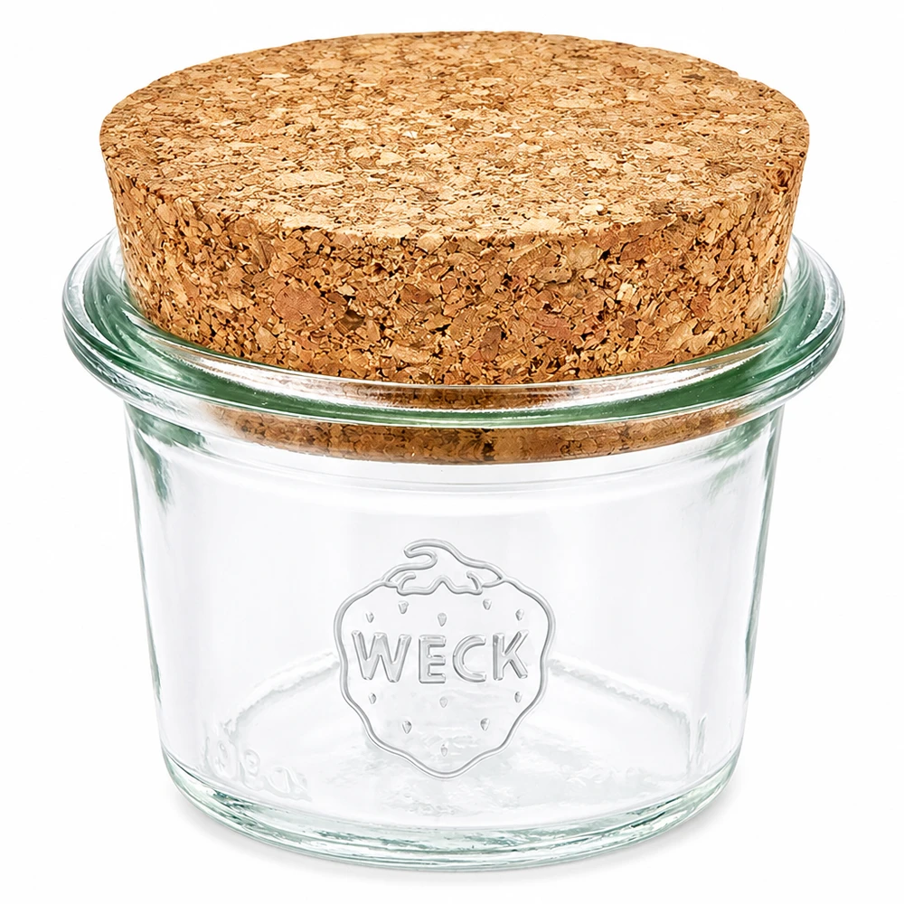 35ml bocal conique WECK RR40 avec bouchon nature 35ml WECK Pot renversé RR40 avec bouchon en liège naturel Petit bocal Conservation Condiments Confiture