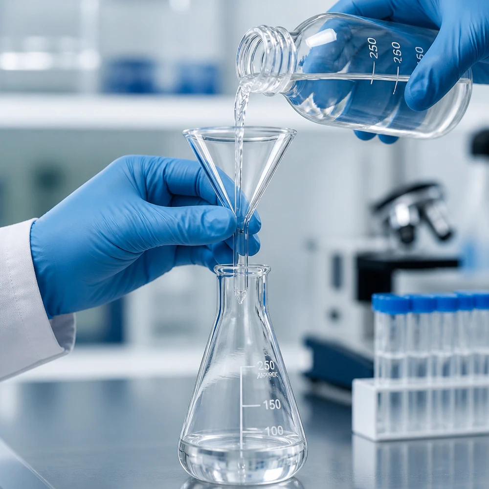 Entonnoir en verre transparent de 40 mm de diamètre en verre sodo-calcique pour un travail propre en laboratoire