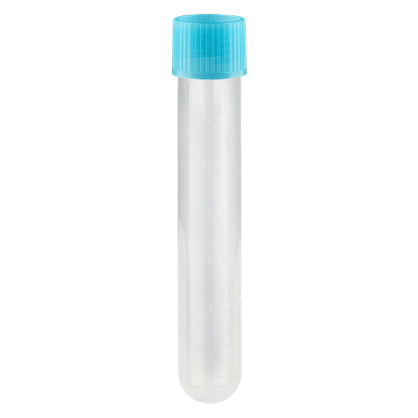 Tube à essai clair 13 ml, 16/100 + bouchon à vis