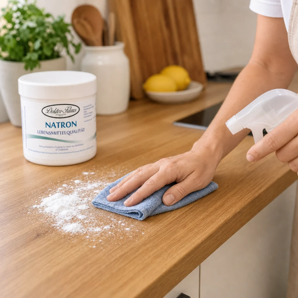 Bicarbonate de soude Doktor Klaus, en boîte blanche de 250 g, apte à l’utilisation alimentaire Bicarbonate de soude Docteur Klaus 250g dans une boîte ronde blanche pratique pour un nettoyage ménager polyvalent