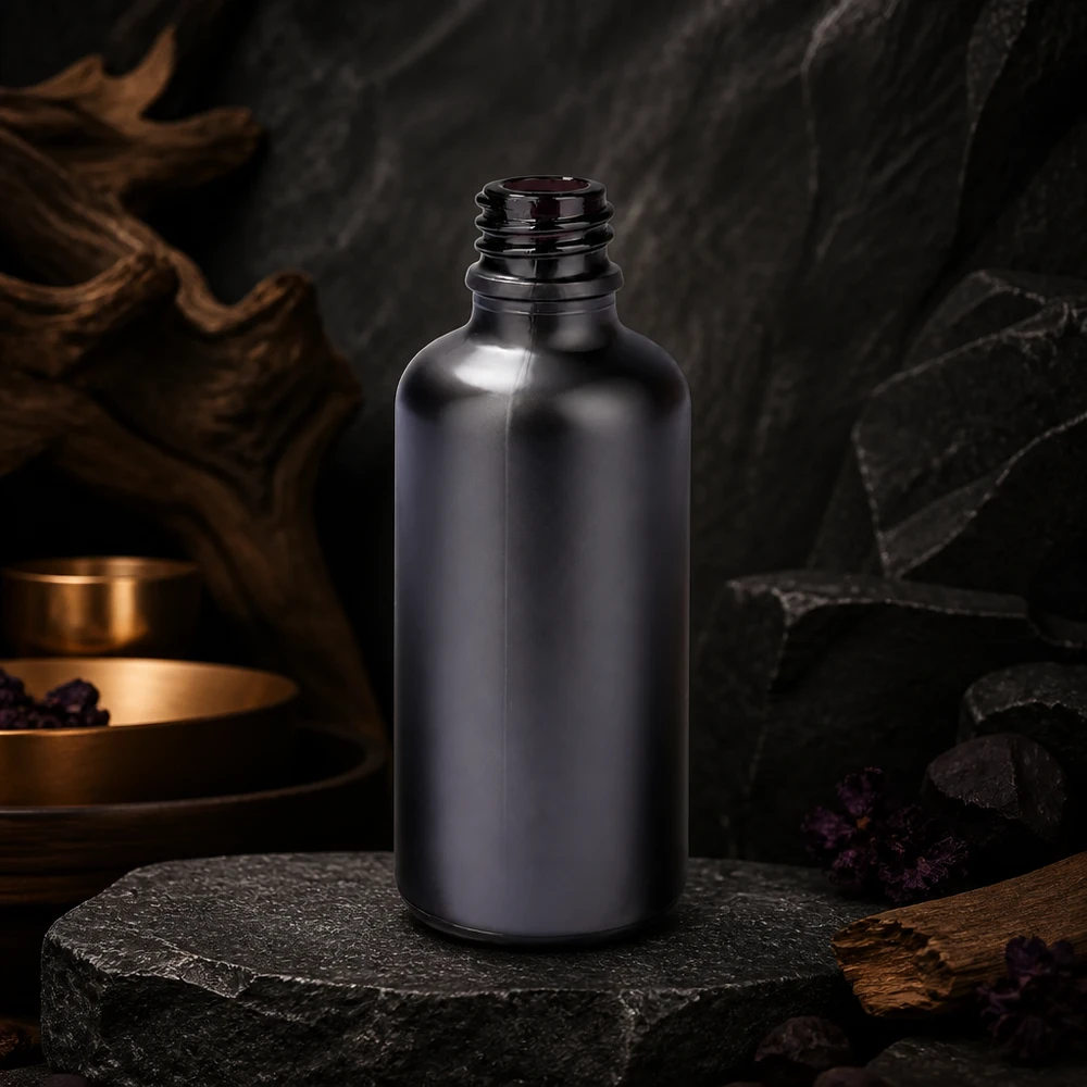 50ml flacon à pharmacie BlackLine UT18/50 UNiTWIST Bouteille de pharmacie ronde de 50 ml BlackLine UT18/50 UNiTWIST avec forme de bouteille ergonomique