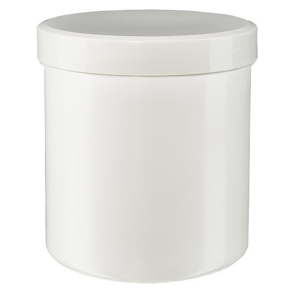 Pot à onguent blanc 50 g avec couvercle blanc (PP)