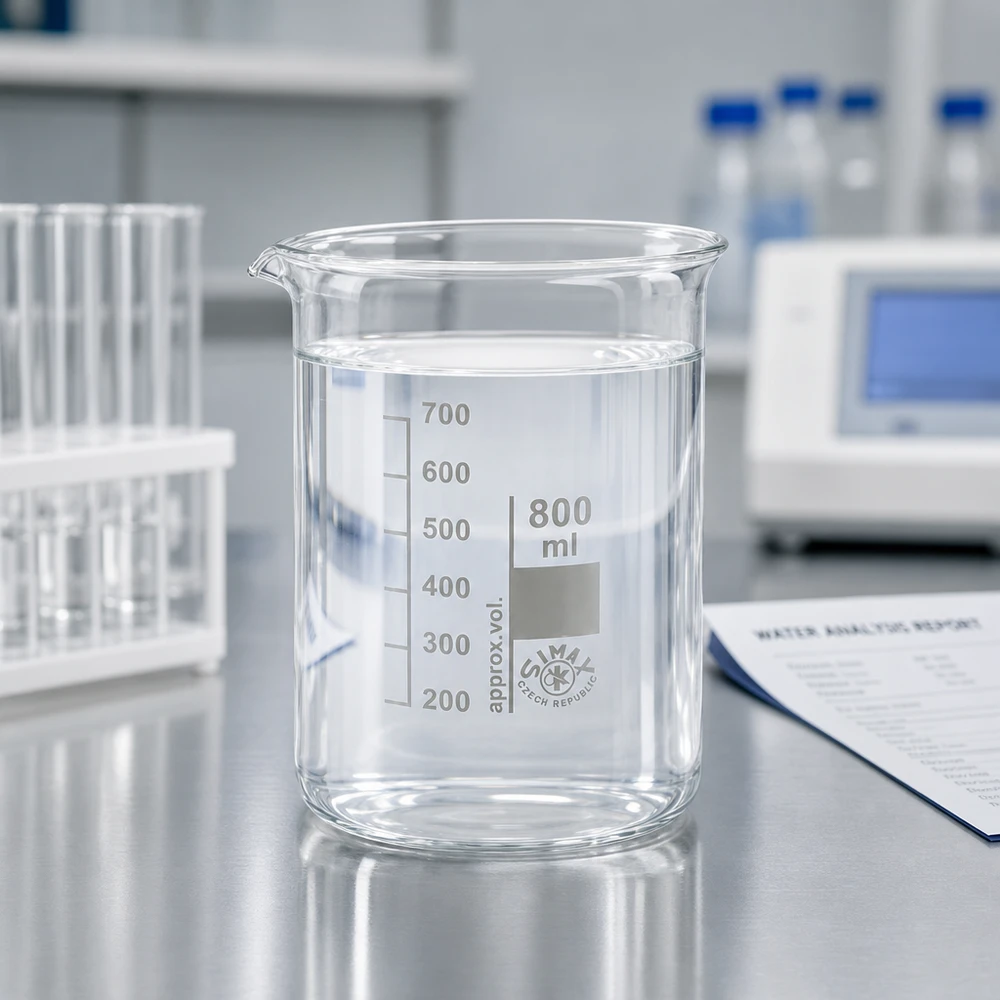Bécher en verre borosilicaté 800ml forme basse avec bec verseur pour les laboratoires de chimie professionnels