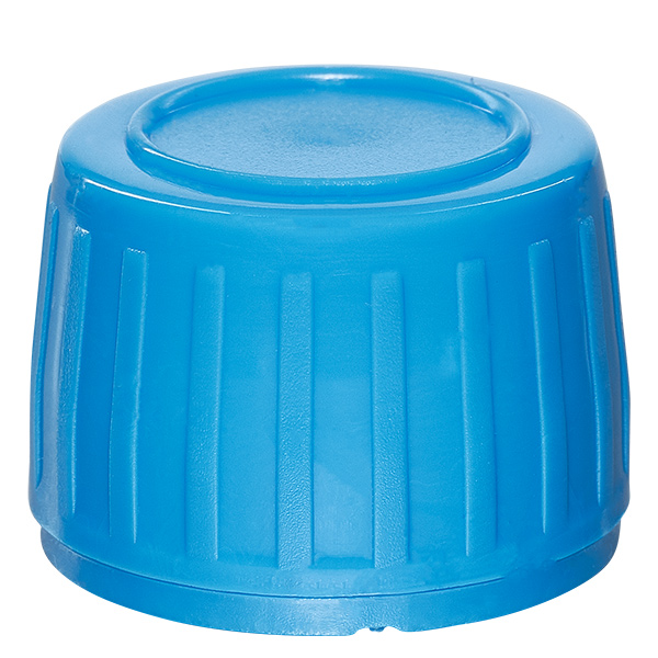 Bouchon à vis bleu avec bague d'inviolabilité PP28 ApoGlas