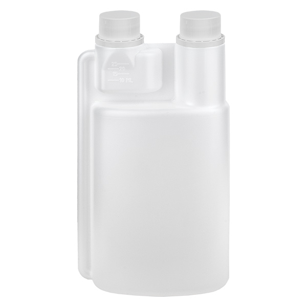 Flacon doseur 500ml HDPE clair (chambre de dosage 25ml) Flacon doseur 500ml HDPE clair (chambre de dosage 25ml)
