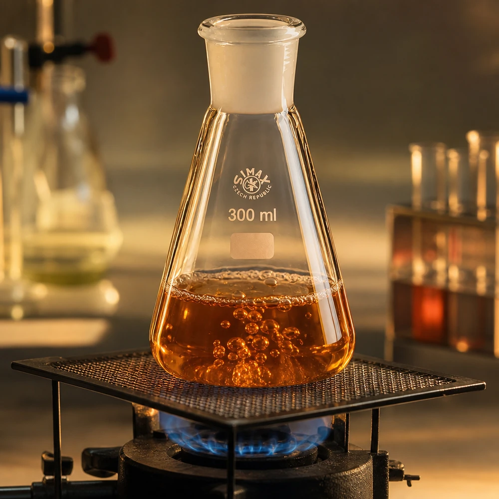 Erlenmeyer 300ml gradué avec marquage de volume et rodage standard 29/32 Verre de laboratoire