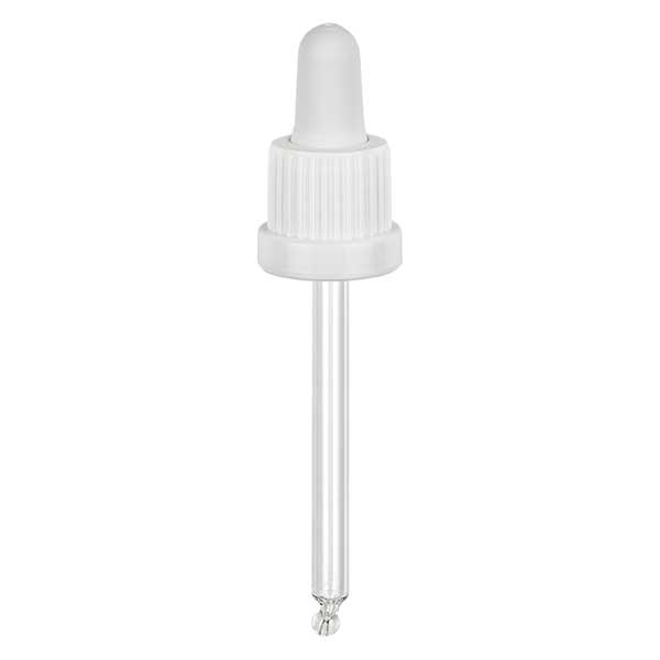 pipette en verre blanc/blanc 18mm, longueur 78 inviolable pipette en verre blanc/blanc 18mm, longueur 78 inviolable