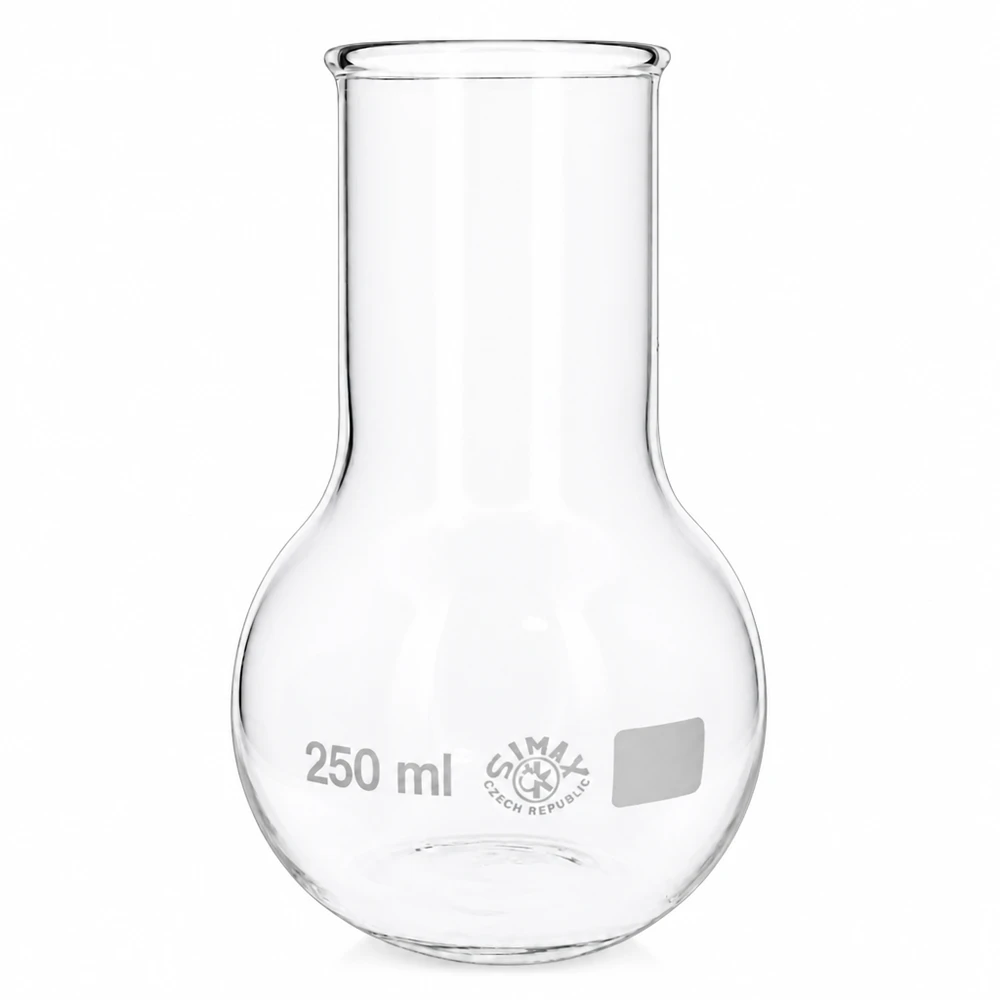 Flacon à col large 250ml avec fond stable pour une bonne stabilité lors des expériences