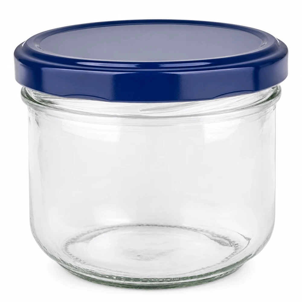 260ml Verre conique avec couvercle BasicSeal bleu UNiTWIST 260ml bocal avec couvercle bleu BasicSeal UNiTWIST - bocal vide en verre clair avec fermeture Twist-off