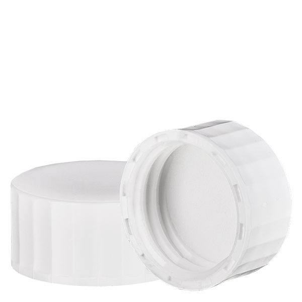 Bouchon à vis blanc avec joint en PE, S27x3 Bouchon à vis blanc avec joint en PE, S27x3