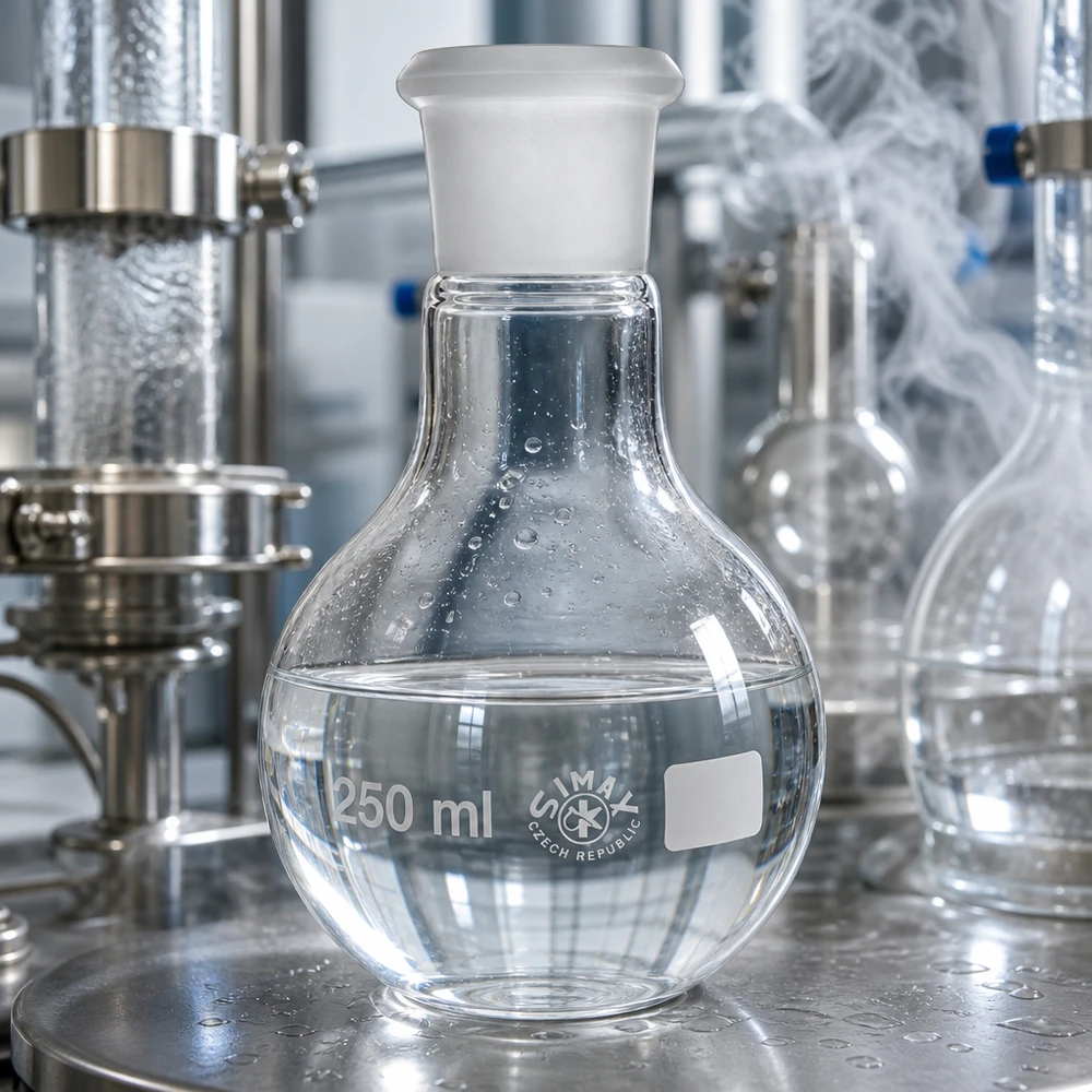 Fiole graduée de 250 ml avec rodage standard 29/32 et marquage du volume pour des mesures précises