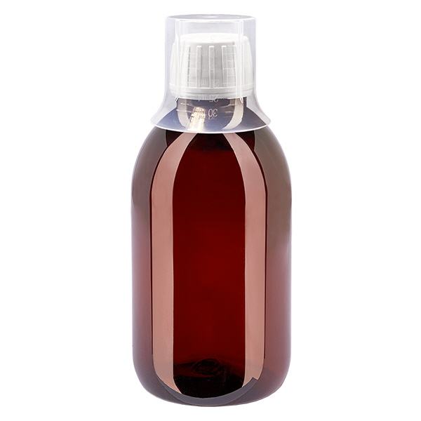 Bouteille PET 250ml avec bouchon blanc bouchon à vis blanc inviolable+ gobelet Bouteille PET 250ml avec bouchon blanc bouchon à vis blanc inviolable+ gobelet