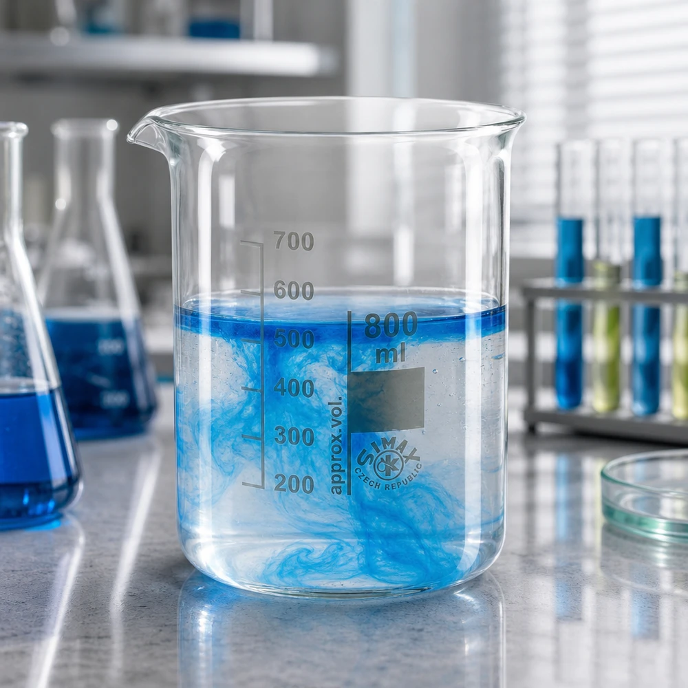 Bécher 800ml en verre borosilicate résistant à la chaleur (forme basse) Bécher en verre borosilicaté 800ml forme basse avec une construction stable pour le travail professionnel en laboratoire