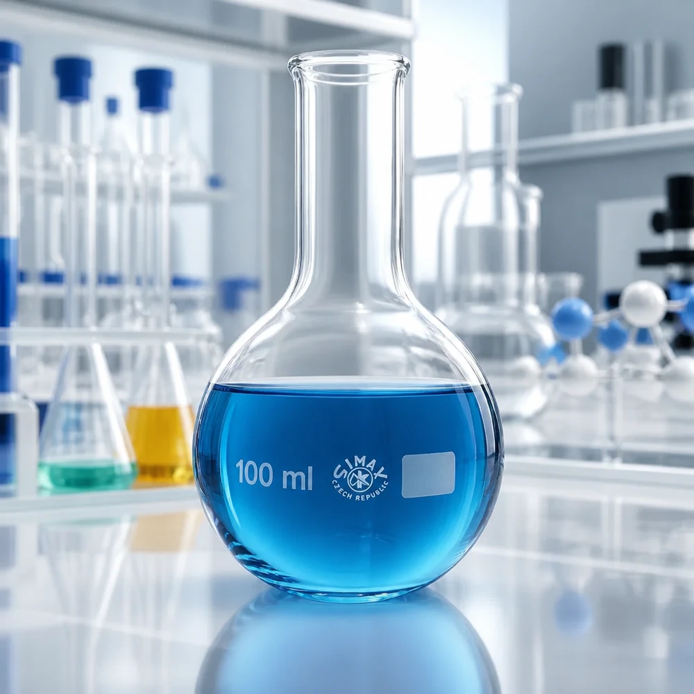 Ballon à fond plat 100 ml à col étroit, en verre borosilicate avec bord renforcé Verrerie de laboratoire Flacons à fond plat de 100 ml avec matériau résistant à la chaleur pour les procédés de réaction