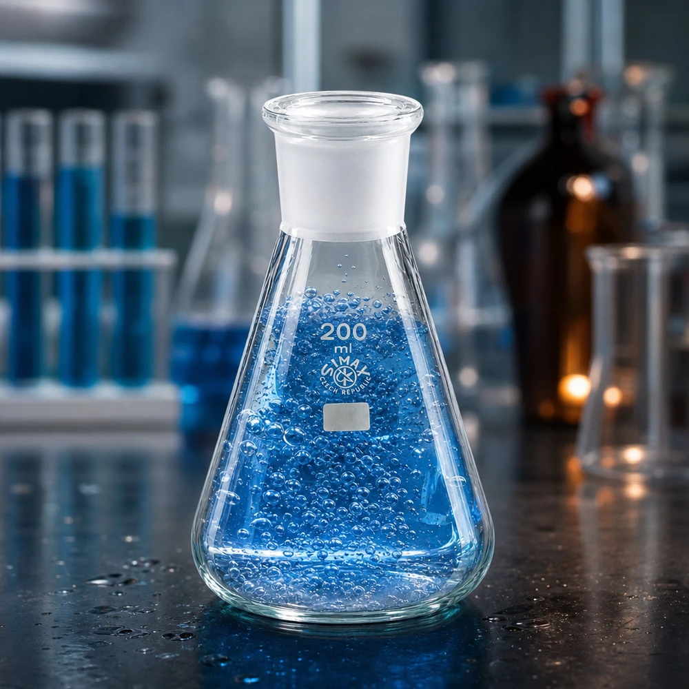Erlenmeyer 200 ml col étroit, verre borosilicate avec rodage normalisé 29/32
