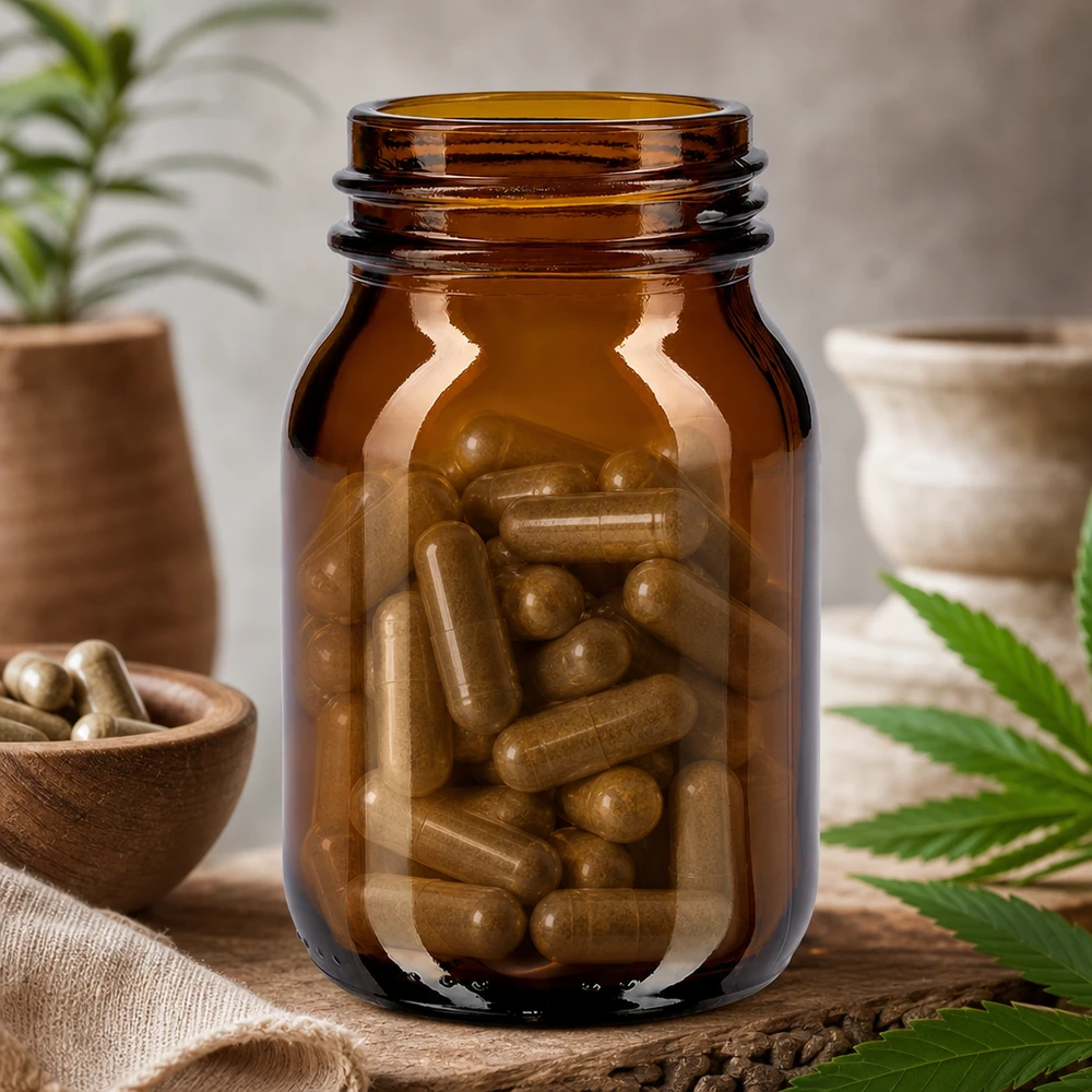 Bocal à col large en verre ambré 75 ml, goulot DIN 40, sans couvercle Flacon compact en verre brun de 75 ml à large ouverture, idéal pour les compléments alimentaires