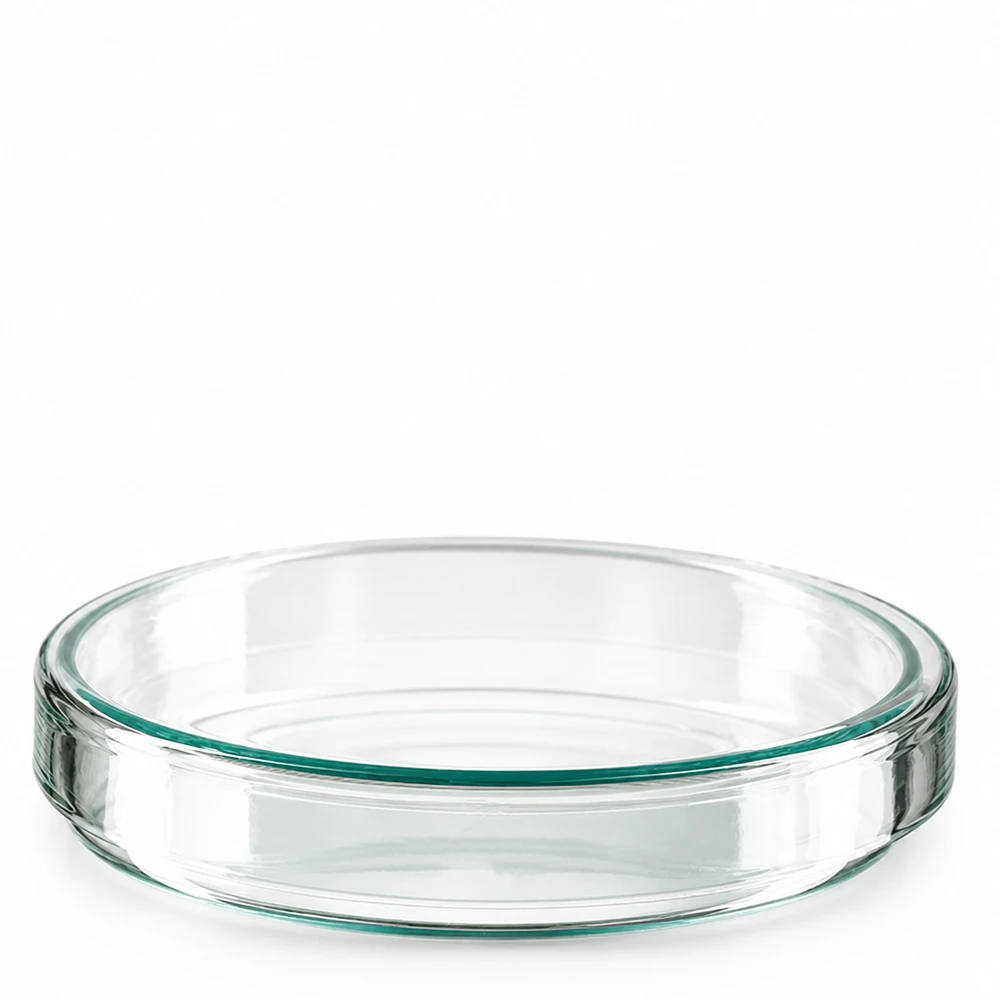 Boîtes de Pétri rondes en verre, 100 x 20 mm, à fond plat et bord lisse