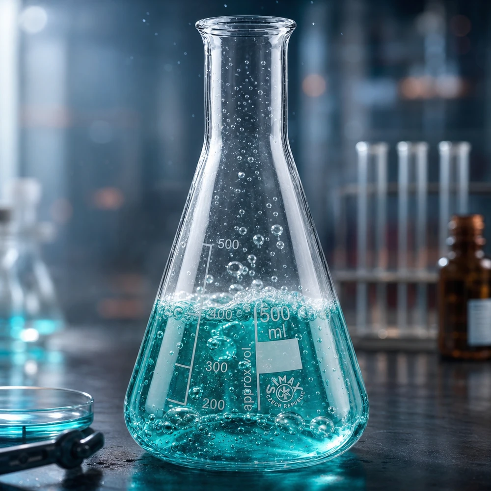 Erlenmeyer 500ml verre de laboratoire transparent avec échelle de volume pour les expériences scientifiques