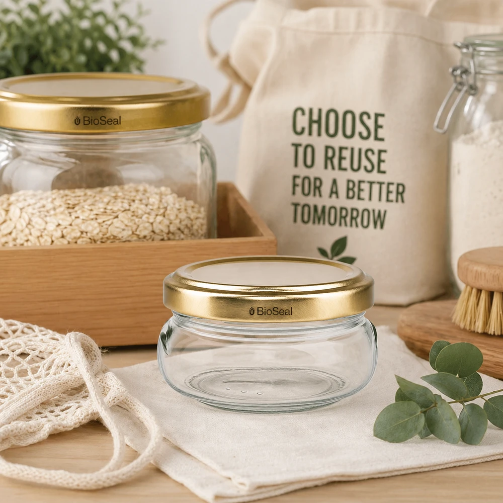 120ml Verre terrine avec couvercle BioSeal or UNiTWIST 120ml Verre terrine avec couvercle BioSeal or UNiTWIST
