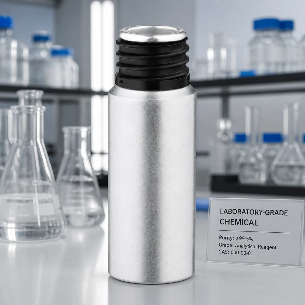 Flacon pratique en aluminium décapé de 20 ml avec un filetage de 18 mm pour un dosage précis