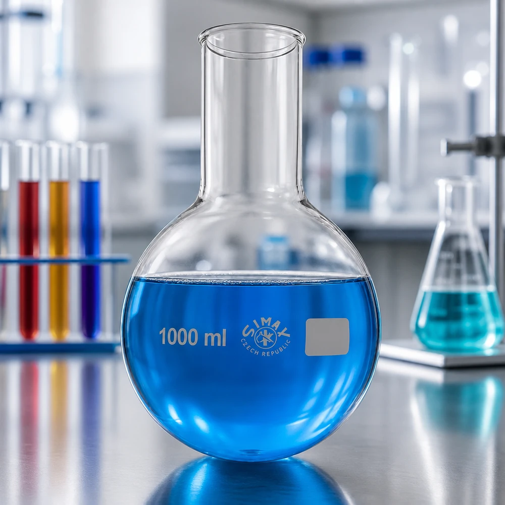 Ballon en verre résistant à la chaleur 1000ml à large ouverture pour les applications de laboratoire