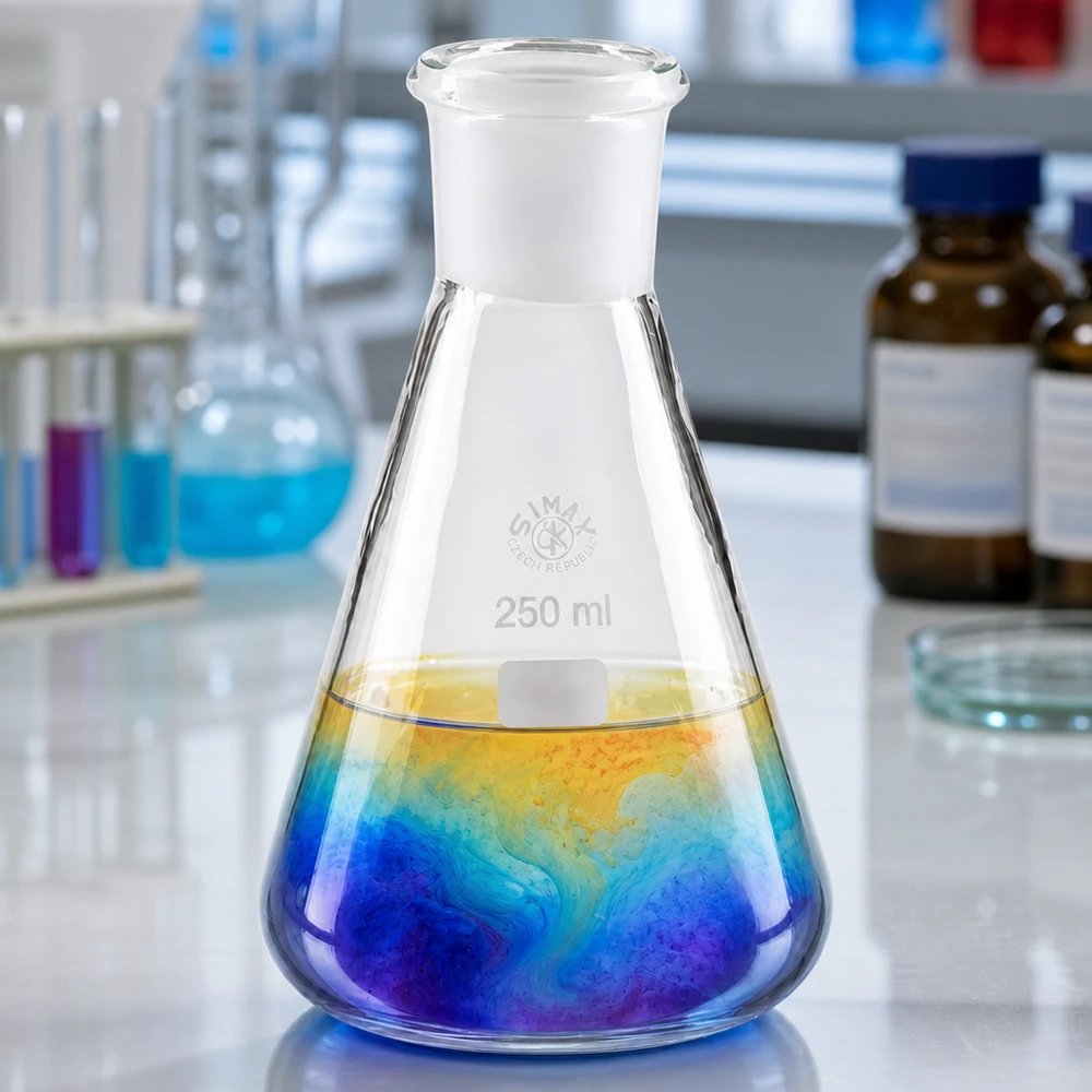 Erlenmeyer 250 ml col étroit, verre borosilicate avec rodage normalisé 29/32