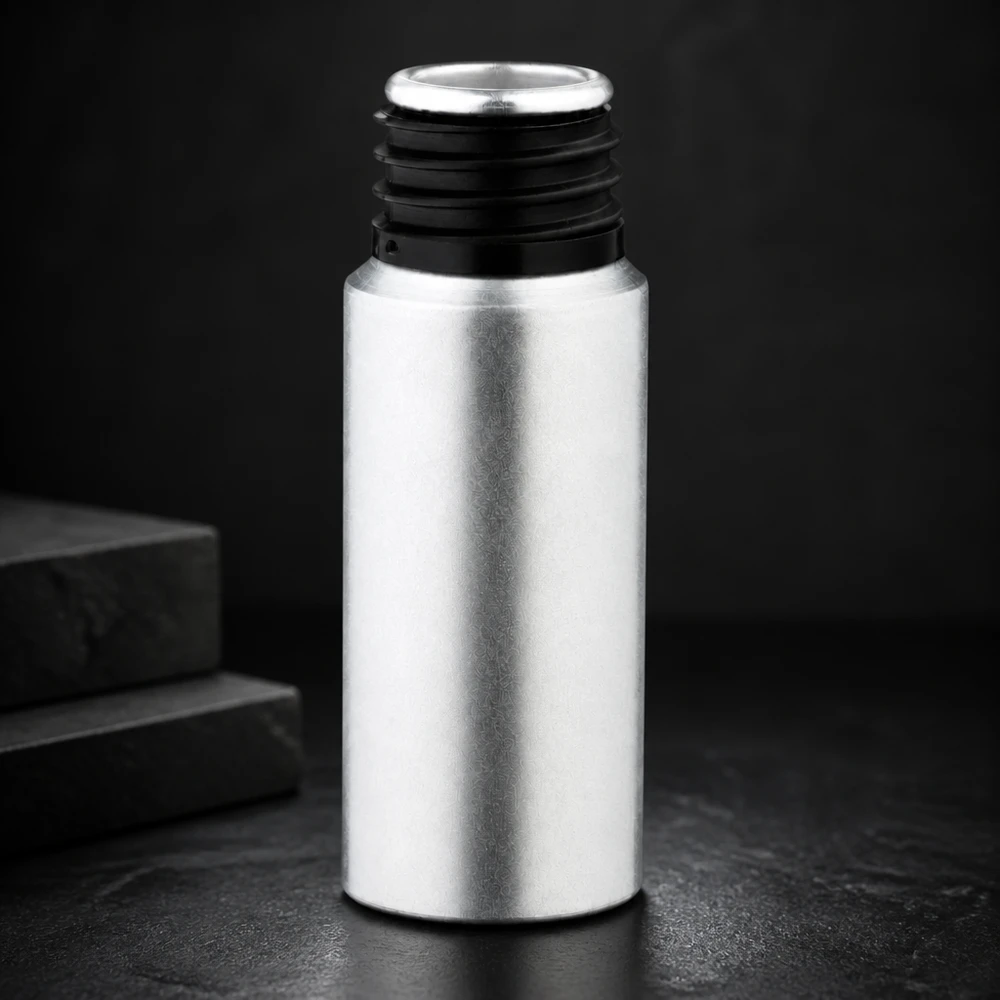 Bouteille en aluminium teinté 20 ml, sans bouchon Bouteille légère en aluminium décapé de 20 ml, idéale pour les voyages et les déplacements.