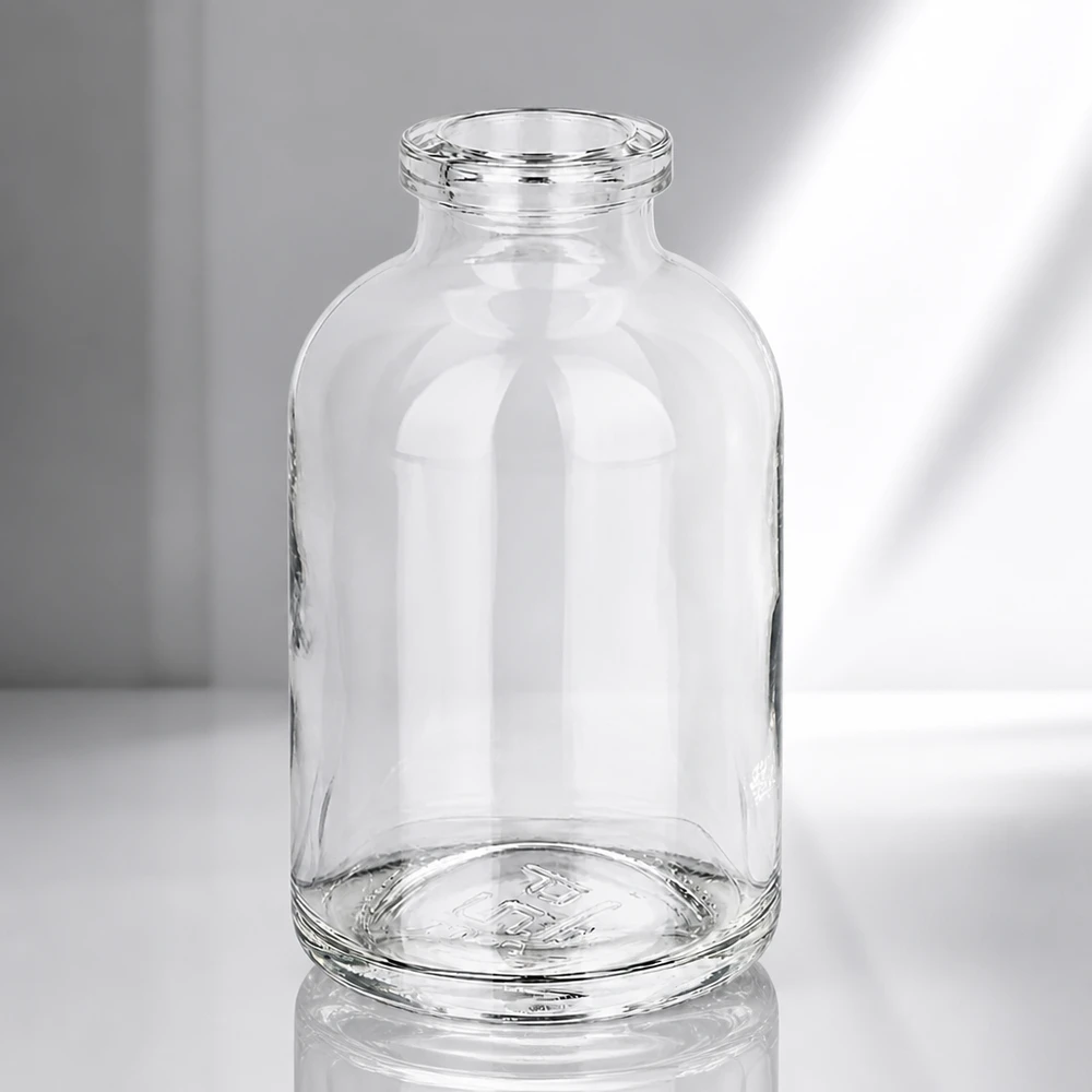Leere Injektionsflasche aus klarem Glas 50ml für veterinärmedizinische Anwendungen