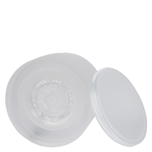 Couvercle du bocal à sel/épices avec moulin Vario blanc - Broyeur acrylique grossier à fin, saupoudreur 6 trous ø8mm. Filetage de 41mm. Couvercle à pression.