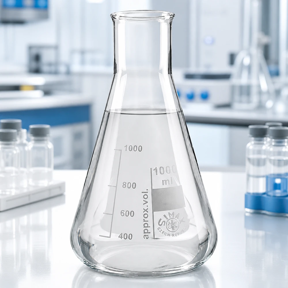 Erlenmeyer 200ml col large, verre borosilicate Fioles Erlenmeyer 200ml transparentes avec large ouverture de col pour les applications de laboratoire