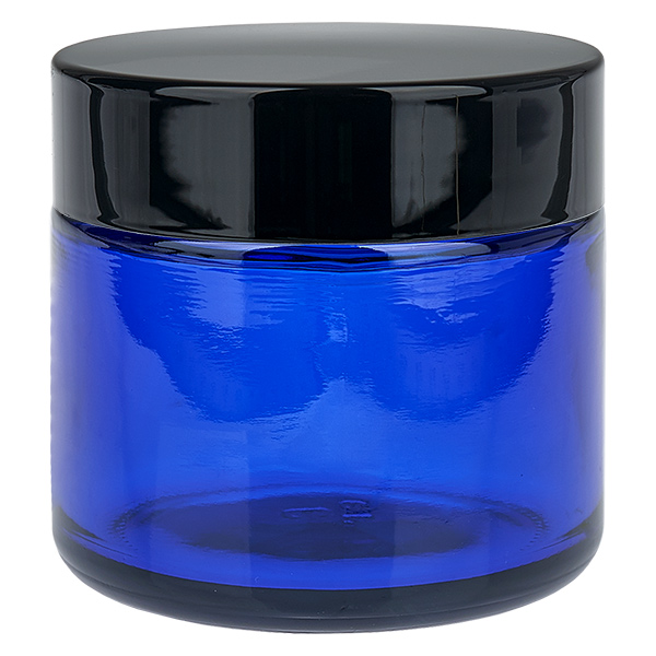 Pot en verre 60ml bleu avec couvercle à insérer UNiTWIST Pot en verre 60ml bleu avec couvercle à insérer UNiTWIST