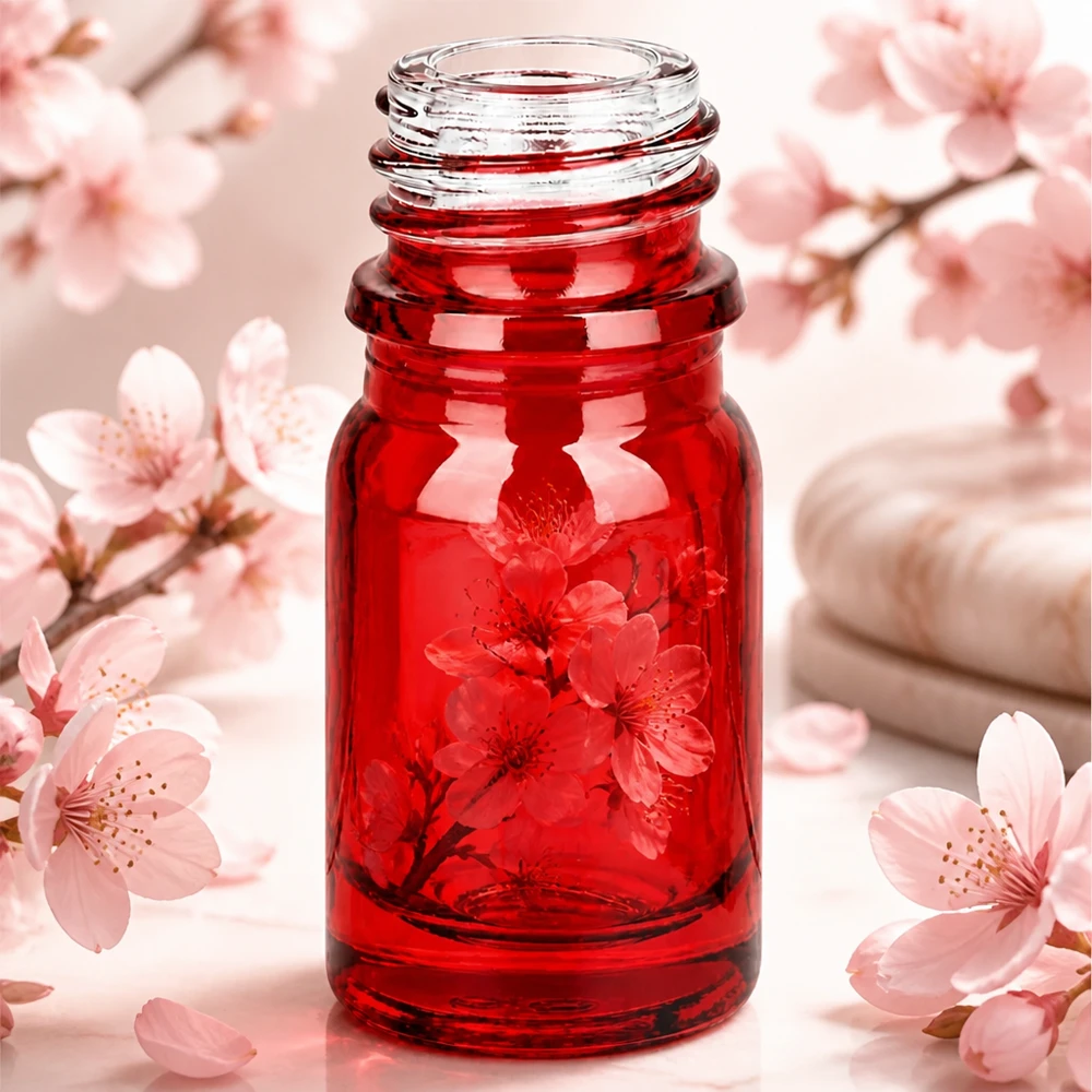 Bouteille de pharmacie moderne RedLine UT18/5 de 5 ml au design innovant UNiTWIST en rouge élégant