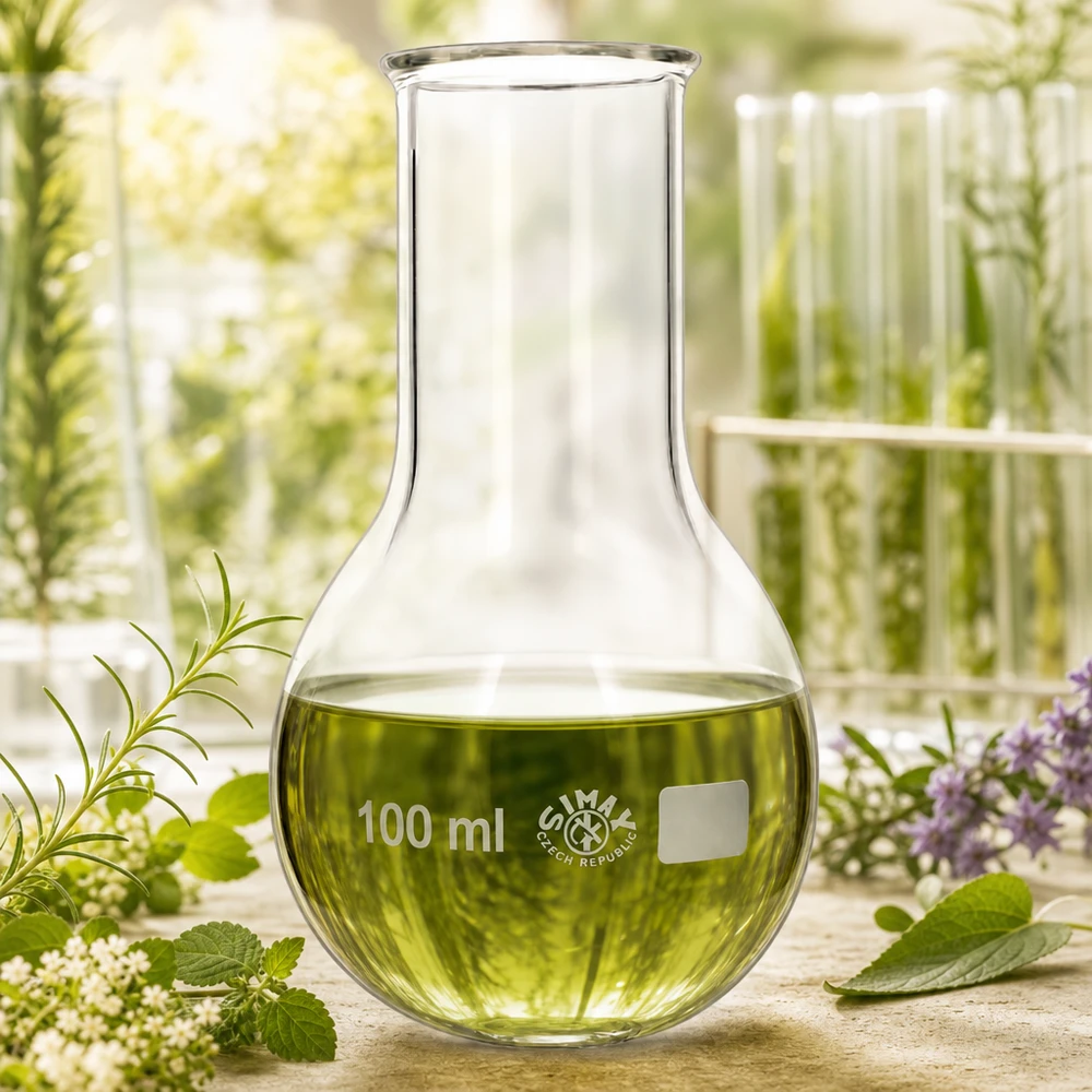 Ballon rond 100ml avec échelle graduée pour une détermination précise du volume en laboratoire