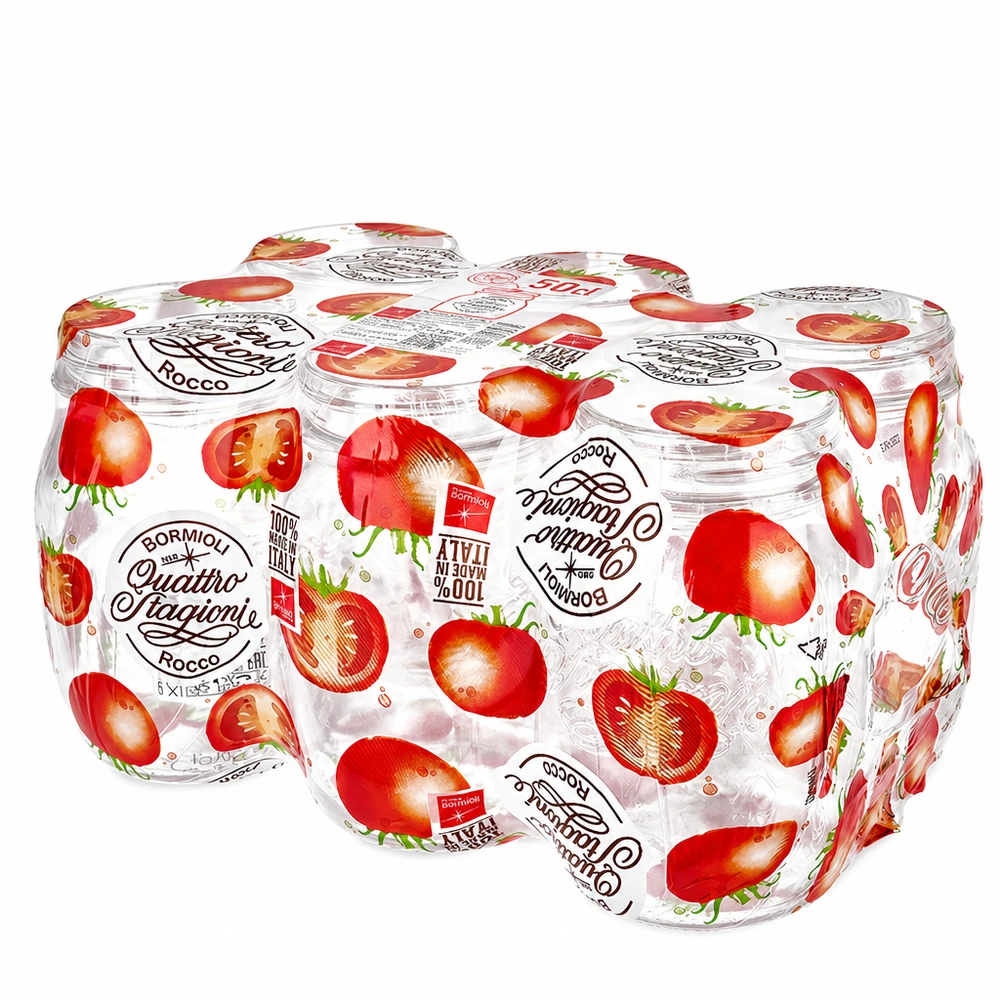 Verre rond 700ml « Quattro Stagioni » avec couvercle Quattro Stagioni 700ml bocaux en verre set de 6 avec motif de fraise couvercle bocaux de conservation italiens Bormioli Rocco
