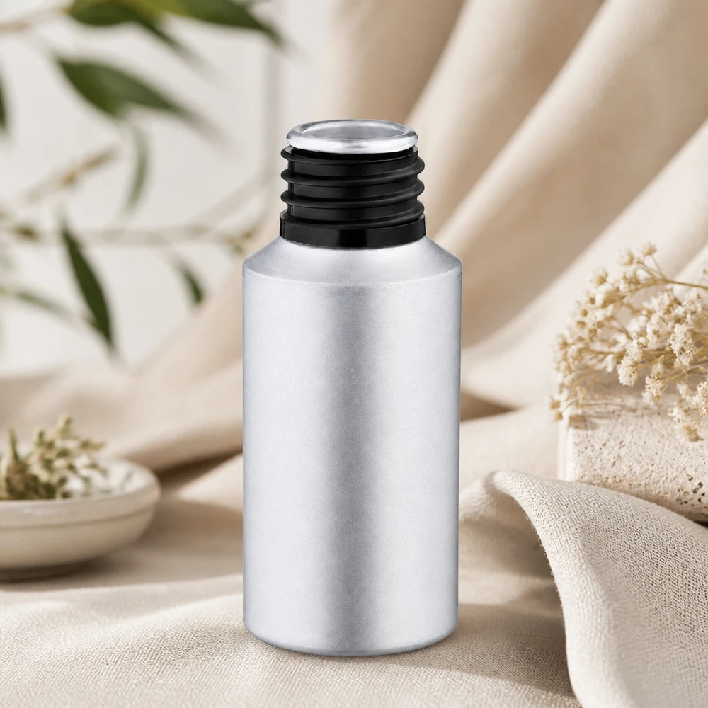 Bouteille en aluminium teinté 30 ml, sans bouchon Bouteille en aluminium de 30 ml au format de poche, idéale pour les voyages et les déplacements.