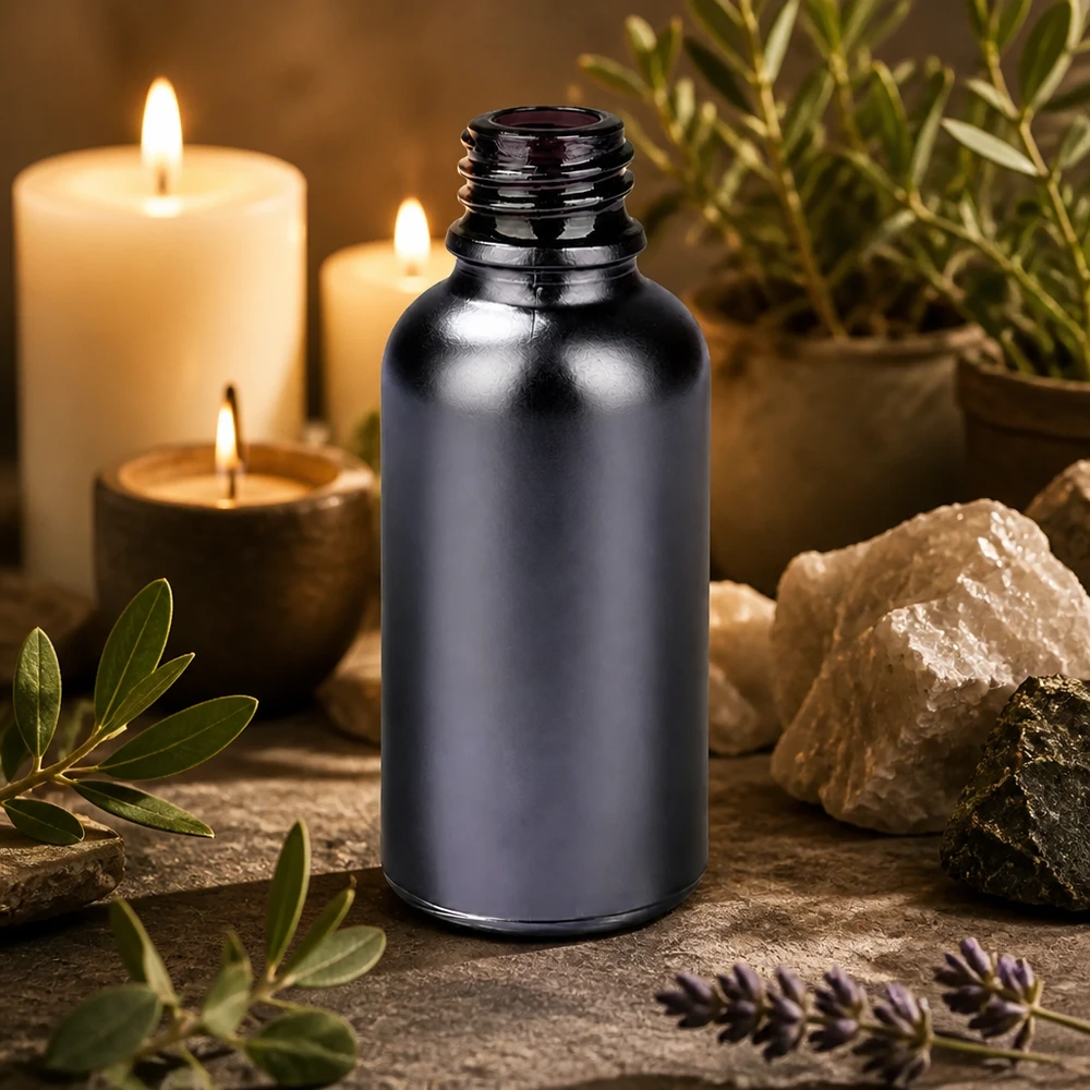 Bouteille de pharmacie BlackLine robuste de 30 ml en verre résistant avec bouchon sécurisé UNiTWIST