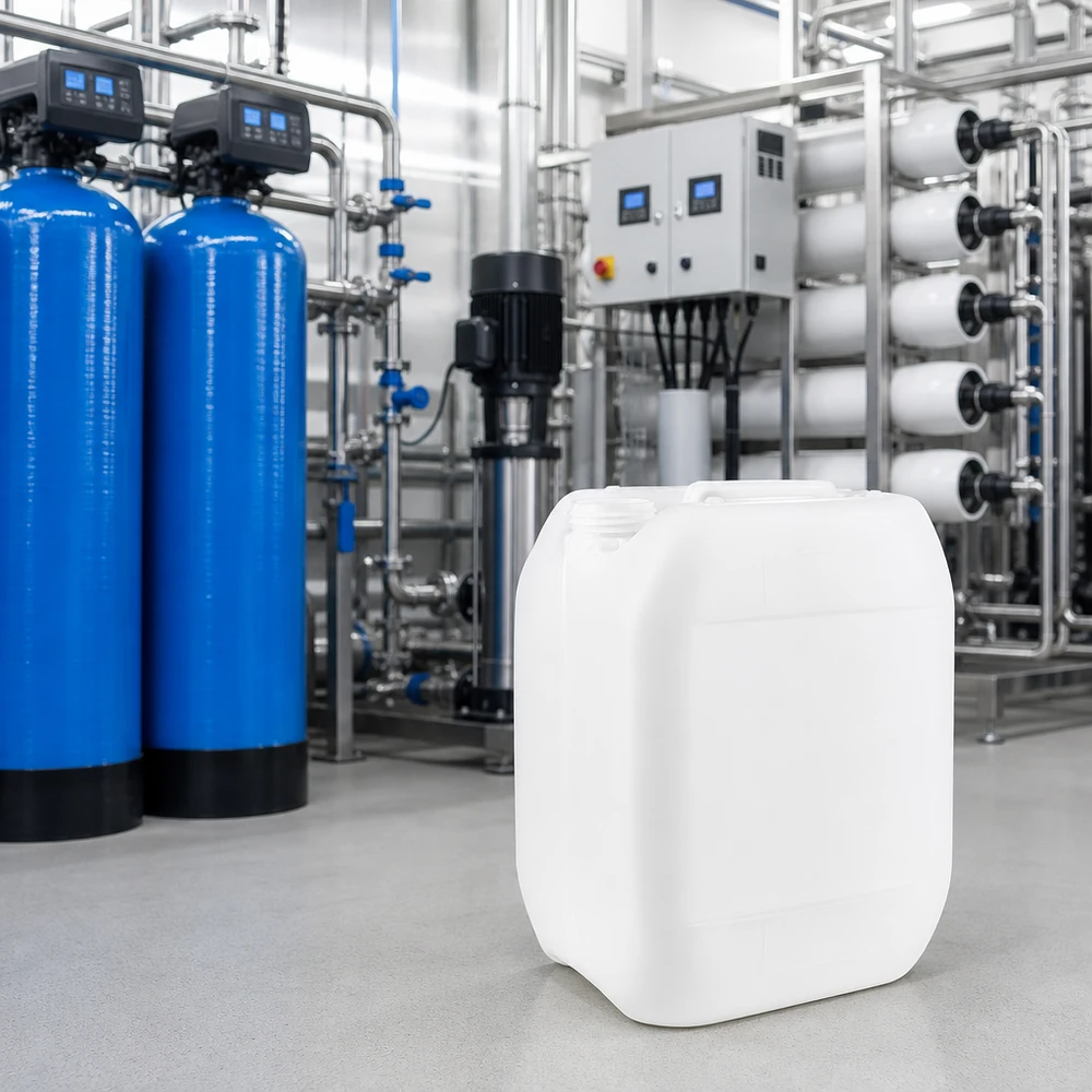 Jerrican de 10 litres sans bouchon Système de traitement de l'eau avec un bidon blanc de 10 litres sans bouchon pour le dosage des produits chimiques