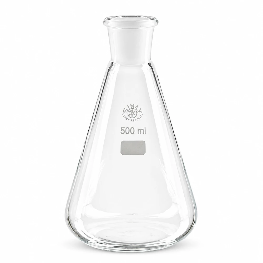 Fiole de Glaserlenmeyer de haute qualité avec fond large et col étroit NS 29/32