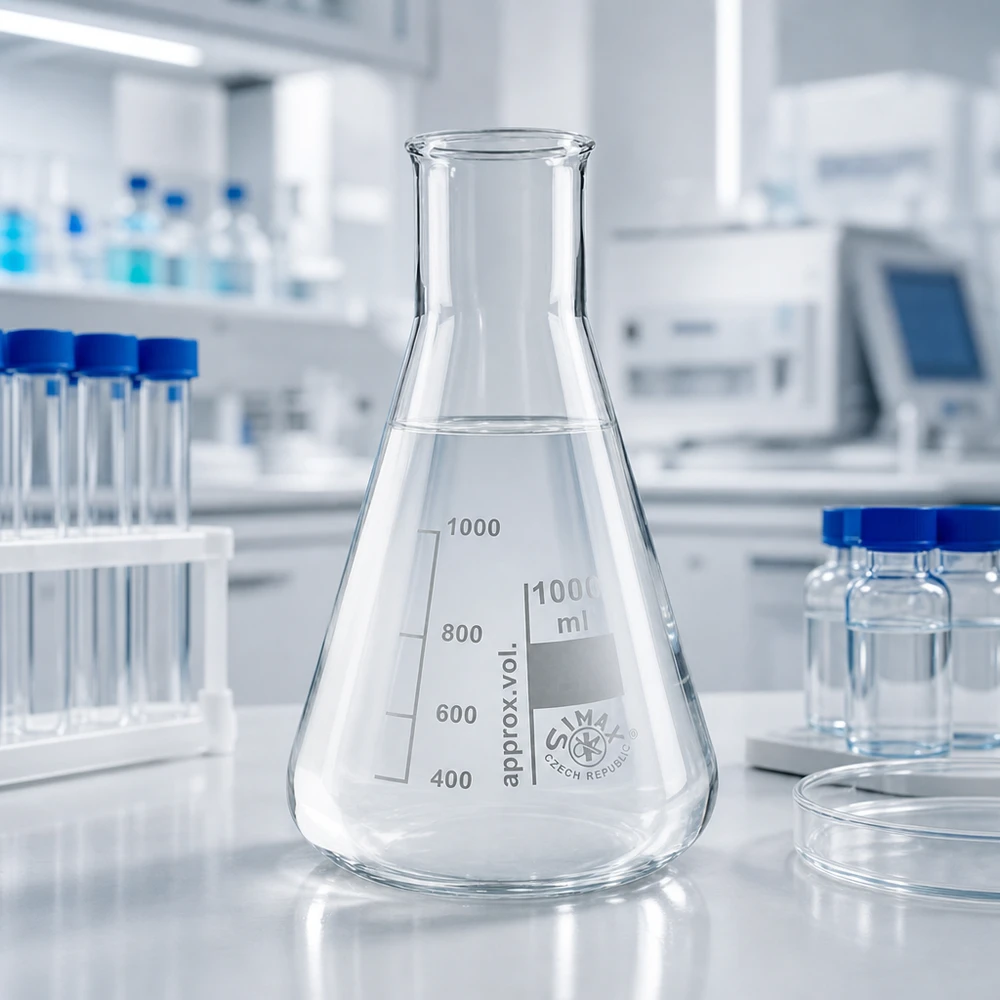 Petit erlenmeyer 100ml col large idéal pour les microanalyses et la préparation d'échantillons