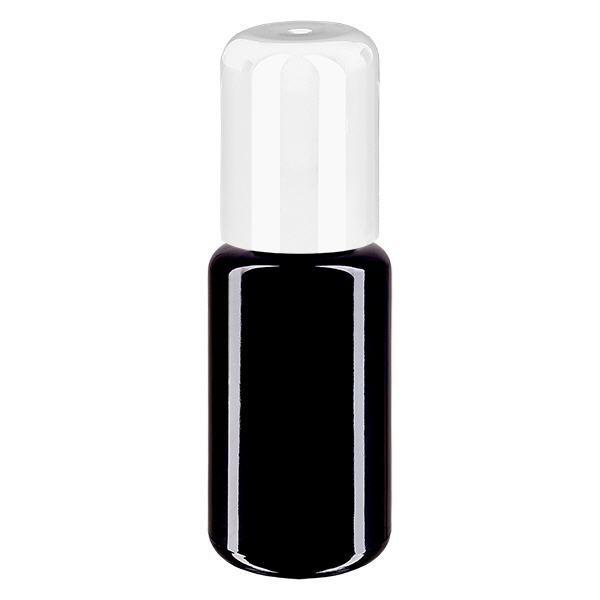 Flacon de pharmacie violet 20ml roll-on bouchon blanc