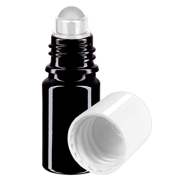 Flacon de pharmacie violet 5ml roll-on bouchon blanc Flacon de pharmacie violet 5ml roll-on bouchon blanc