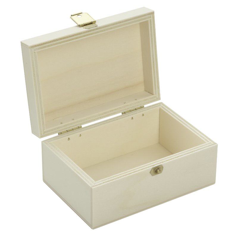 Boîte en bois avec couvercle à charnière 11x7x5cm (peuplier contreplaqué) Boîte en bois avec couvercle à charnière 11x7x5cm (peuplier contreplaqué)