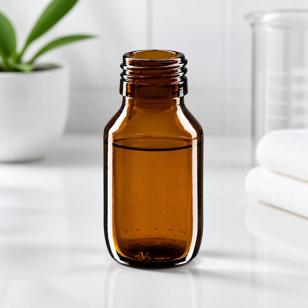 Flacon médical 50 ml couleur ambrée, PP 28