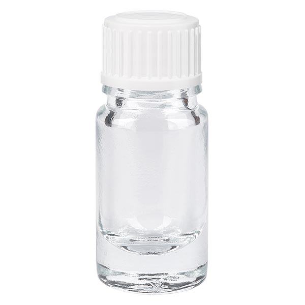 Flacon de pharmacie transparent 5ml bouchon à vis blanc standard Flacon de pharmacie transparent 5ml bouchon à vis blanc standard